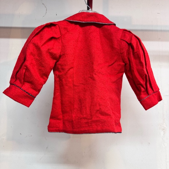 Janie and Jack Red Blazer Jacket Gold Buttons Girls Toddler Size 5 - Picture 3 of 5